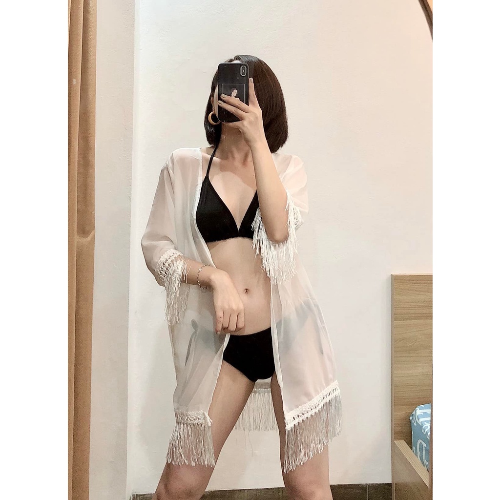 Áo Choàng Tua Rua Nữ Đi Biển Ren Đẹp AC-028