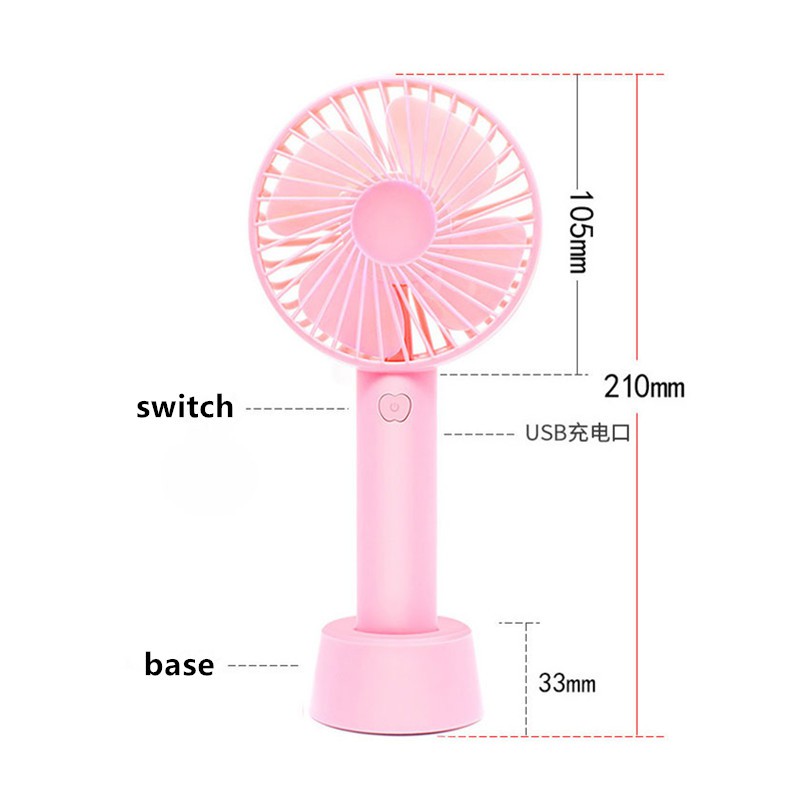 Quạt Mini Fan Có Pin Sạc Cầm Tay Tuỳ Chỉnh 3 Cấp Độ Siêu Mát Hàn Quốc,Quạt sạc cầm tay mini có chân đế,Quạt Cầm Tay Mini