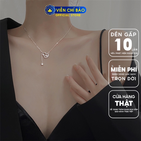 Dây chuyền hồ lô đính đá chữ phúc chất liệu bạc Thái thời trang phụ kiện trang sức Viễn Chí Bảo D000028