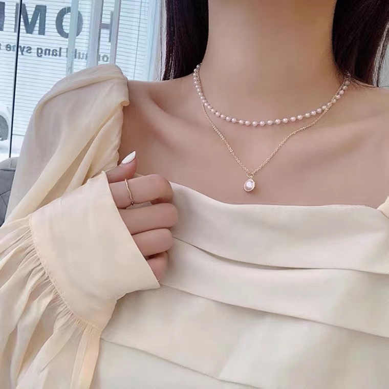 Vòng cổ ngọc trai thiết kế đơn giản khí chất cho nữ