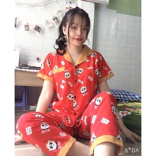 🌸 đồ bộ pijama lụa phối tay ngắn form đẹp nhiều mẫu mới