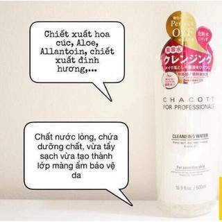 Nước tẩy Trang CHACOTT for Professionals ( Mẫu Mới , Vòi Pump)