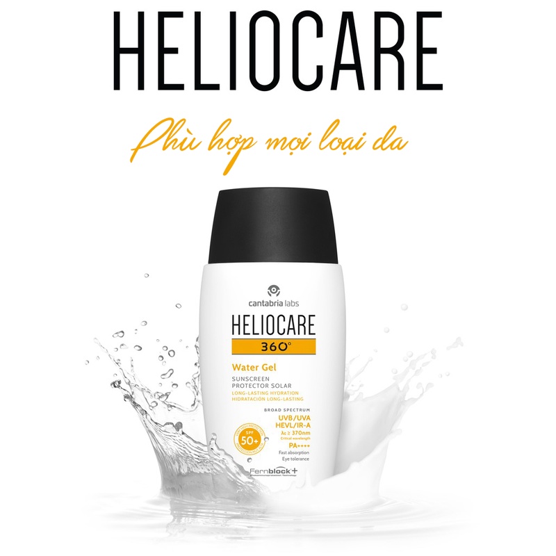 Kem Chống Nắng Heliocare 360 Water Gel SPF 50+ Kcn Heliocare Water gel, Mirenal Tolerance, Pigment - YUPA.STORE