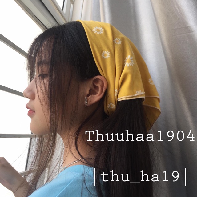 Bandana hoa cúc khăn quàng đầu hoa cúc đũi