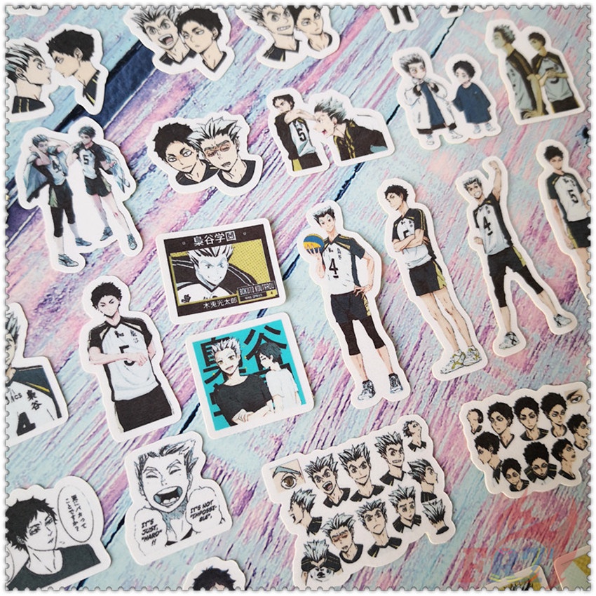❤ Haikyuu!! Q-3 Nhãn Dán Thủ Công Mini Kotaru Bokuto & Akaashi Keiji Mini Cho Khách ❤ Bộ 40 Miếng Sticker Dán Trang Trí Album
