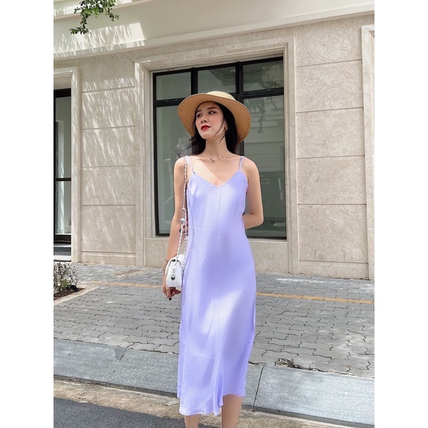 YU CHERRY | Đầm hai dây nữ dài lụa mịn Long Slip Dress YD134