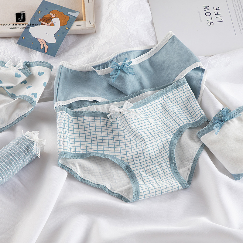 Quần lót cotton JKG họa tiết in đính nơ xinh xắn dành cho bạn gái | BigBuy360 - bigbuy360.vn