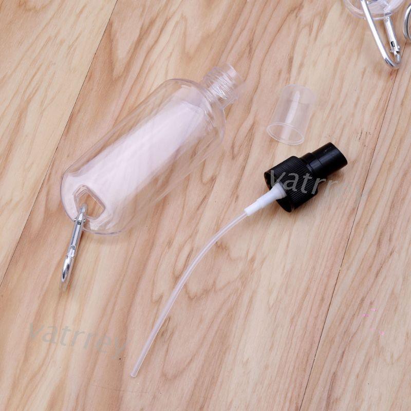 30ml 50ml Reusable Portable Mini Size Alcohol Spray Bottle Hand Sanitizer Travel Small Size Holder Hook Keychain Carrier