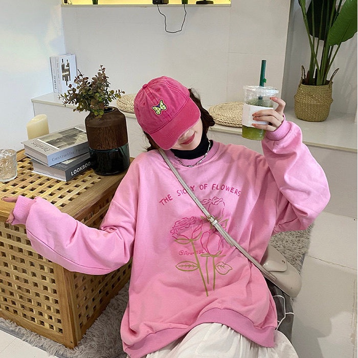 HIIXIIVI Áo Sweater Tay Dài Cổ Tròn Oversize In Họa Tiết Thời Trang Hàn Quốc Cho Nam Nữ