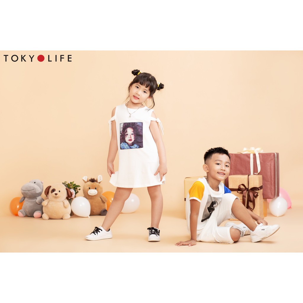 Áo Thun Bé gái TOKYOLIFE không tay buộc dây vai dáng dài E4TSH410E