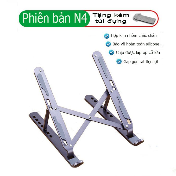 Giá đỡ LAPTOP, MACBOOK, IPAD bằng hợp kim không gỉ có thể điều chỉnh được độ cao, đế tản nhiệt laptop, đế kê laptop nhôm
