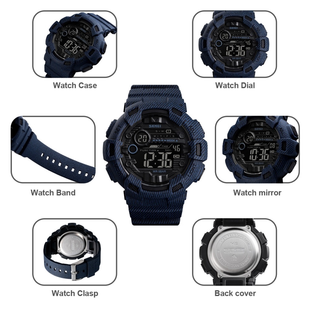 Đồng Hồ Điện Tử Skmei 1472 Chống Thấm Nước Phong Cách Cao Bồi Cho Nam Giới 1472 | BigBuy360 - bigbuy360.vn