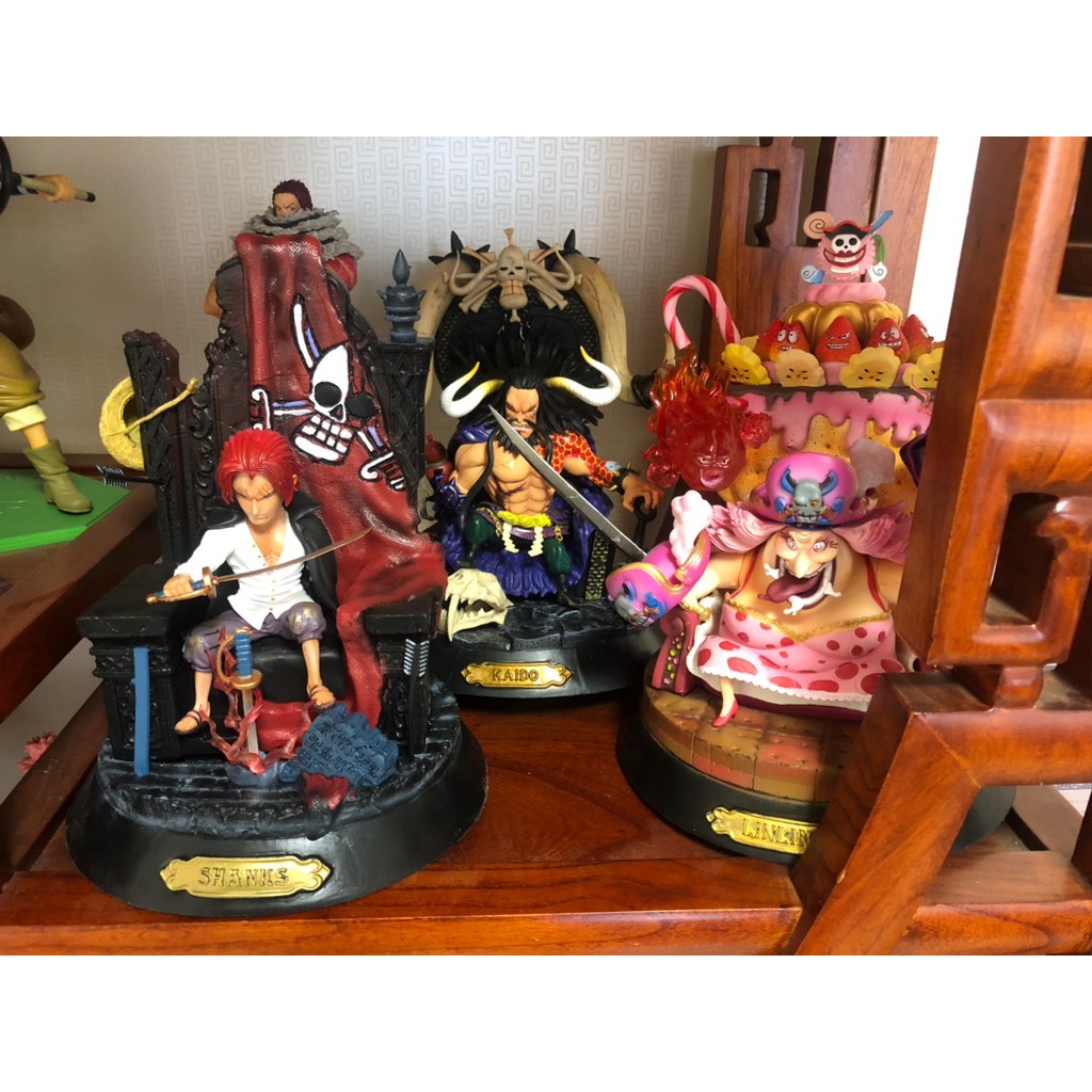 [Có clip] Mô hình One Piece Tứ Hoàng Kaido, Shank, Bigmom, Râu trắng ngồi ghế cao 26cm