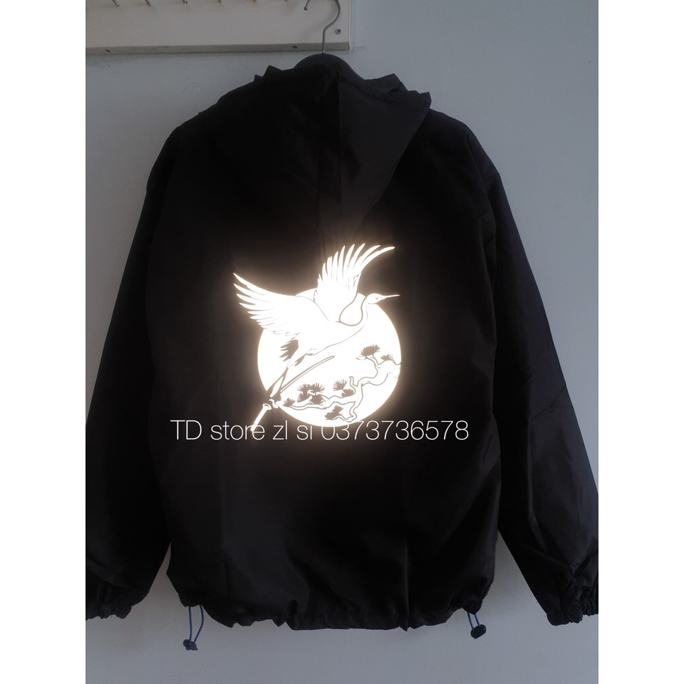 Áo khoác dù phản quang hình hạc độc lạ unisex TD store