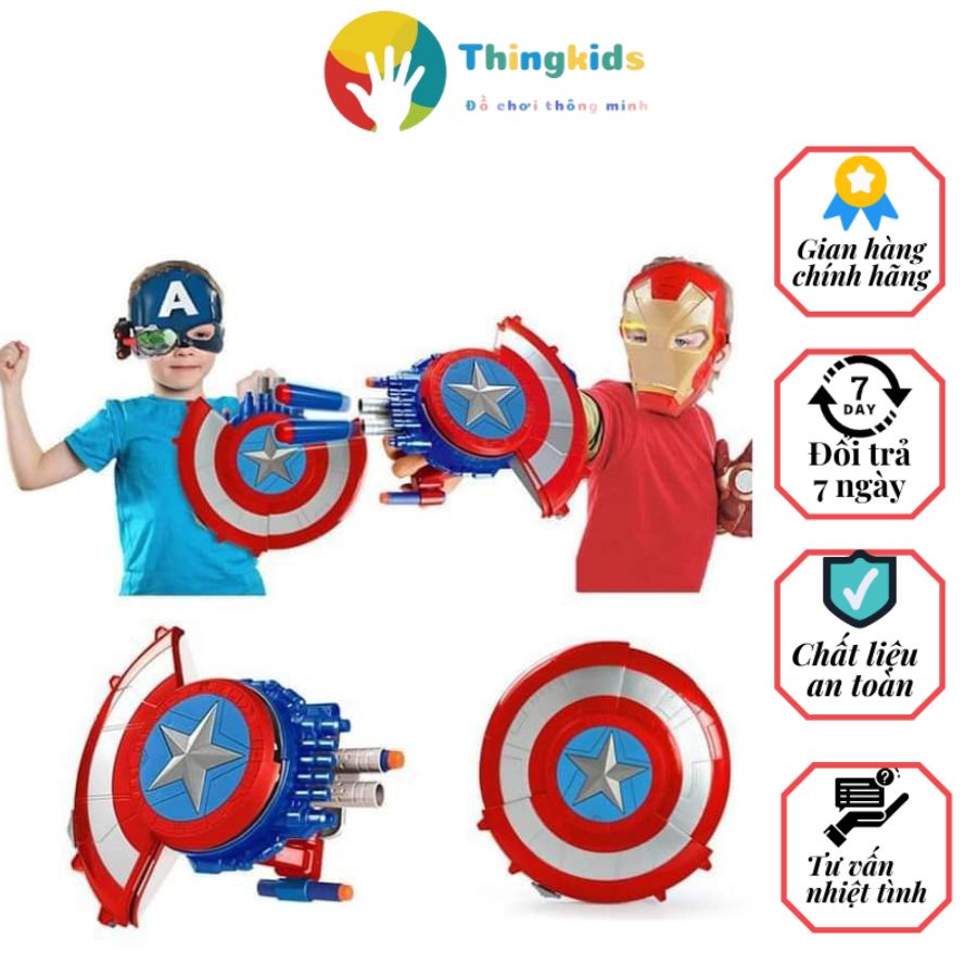 Đồ chơi nhập vai siêu anh hùng Khiên đội trưởng mỹ, chất liệu nhựa nguyên sinh ABS -Thingkids