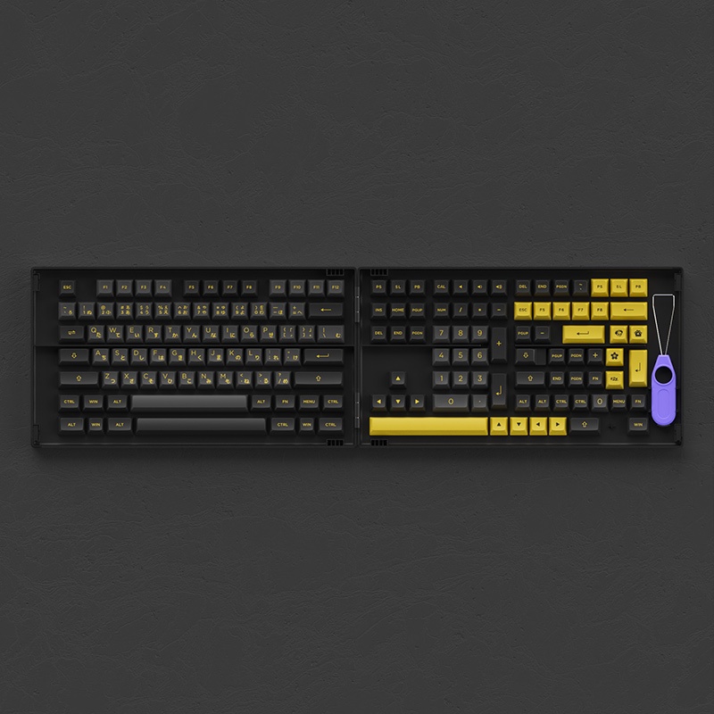 Set keycap AKKO Black Gold (PBT Double-Shot/ASA profile/158 nút)