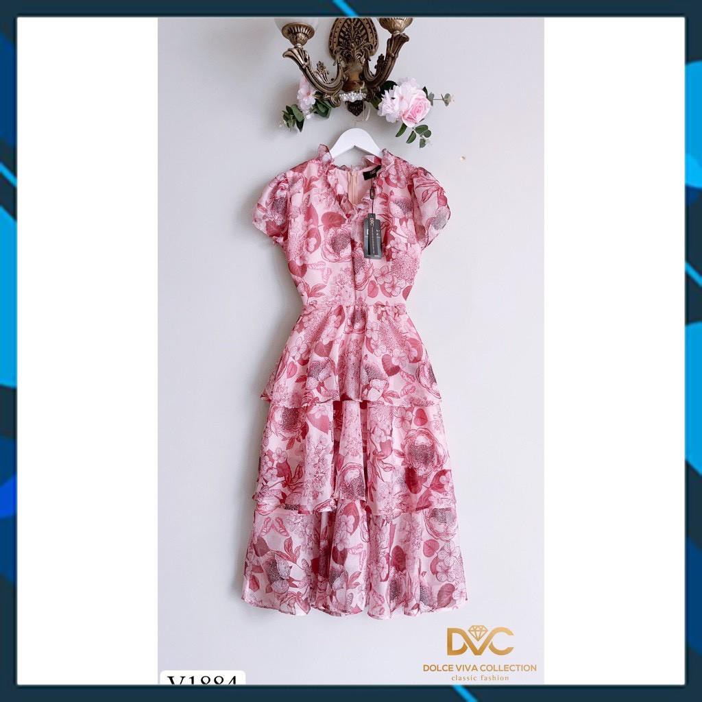 Váy Xòe Nữ, Đầm Hoa Tầng Cổ Viền Bèo Chất Voan Tơ 2 Lớp Siêu Phẩm Cho Bạn Nữ. . | BigBuy360 - bigbuy360.vn