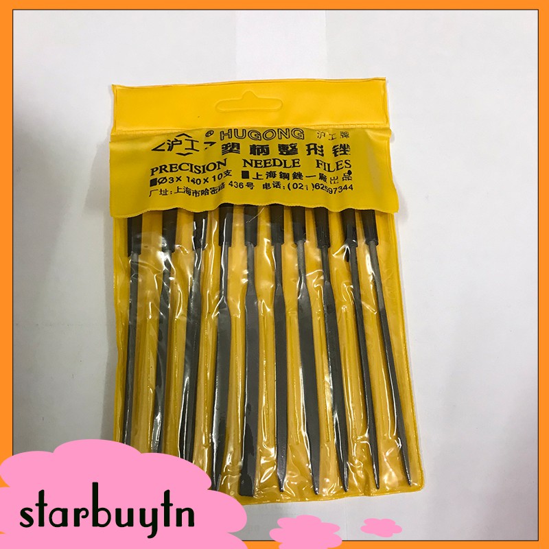 Bộ giũa kim loại Hugon 10 món dài 14cm đa năng