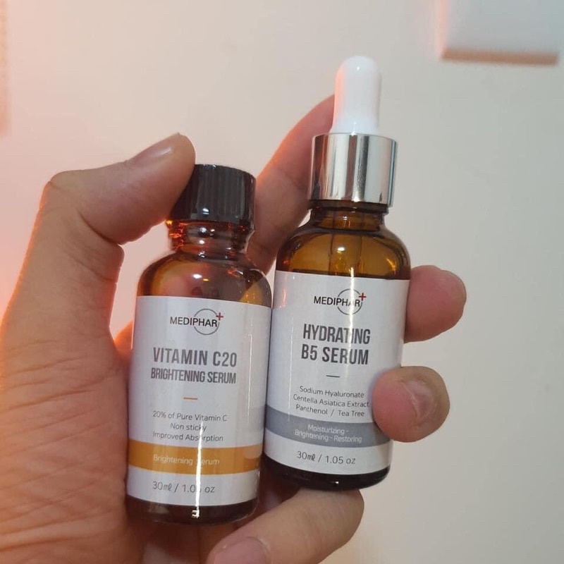 [NHẬP KHẨU CHÍNH HÃNG] SERUM B5 MEDIPHAR  và SERUM C MEDIPHAR cấp ẩm phục hồi, dưỡng trắng da mờ thâ
