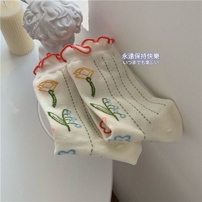 Vớ cotton họa tiết hoạt hình dễ thương cho nữ