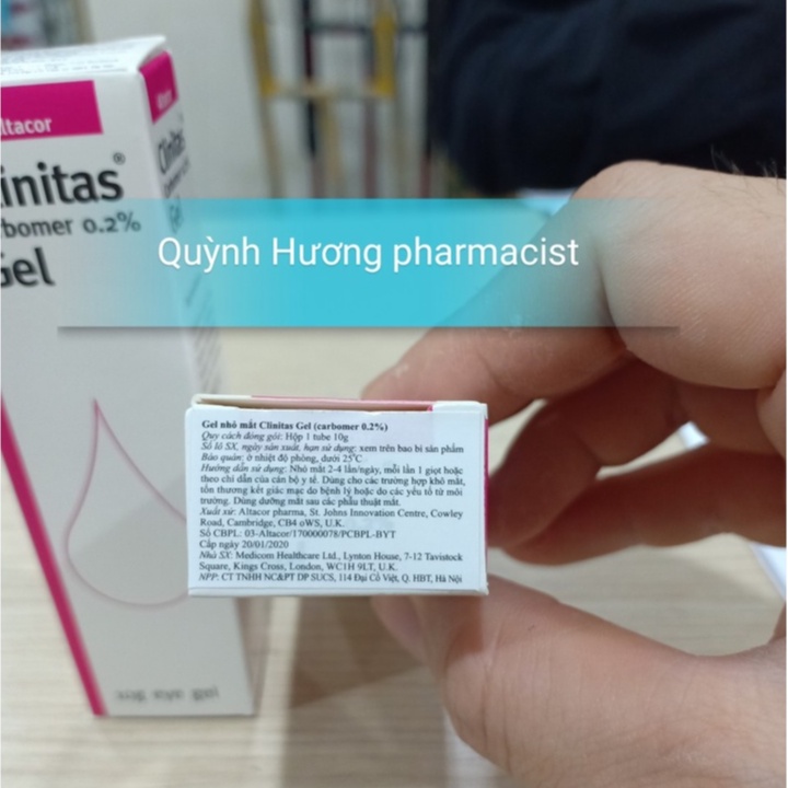 Gel nhỏ mắt CLINITAS gel 0.2% dành cho mắt khô mỏi