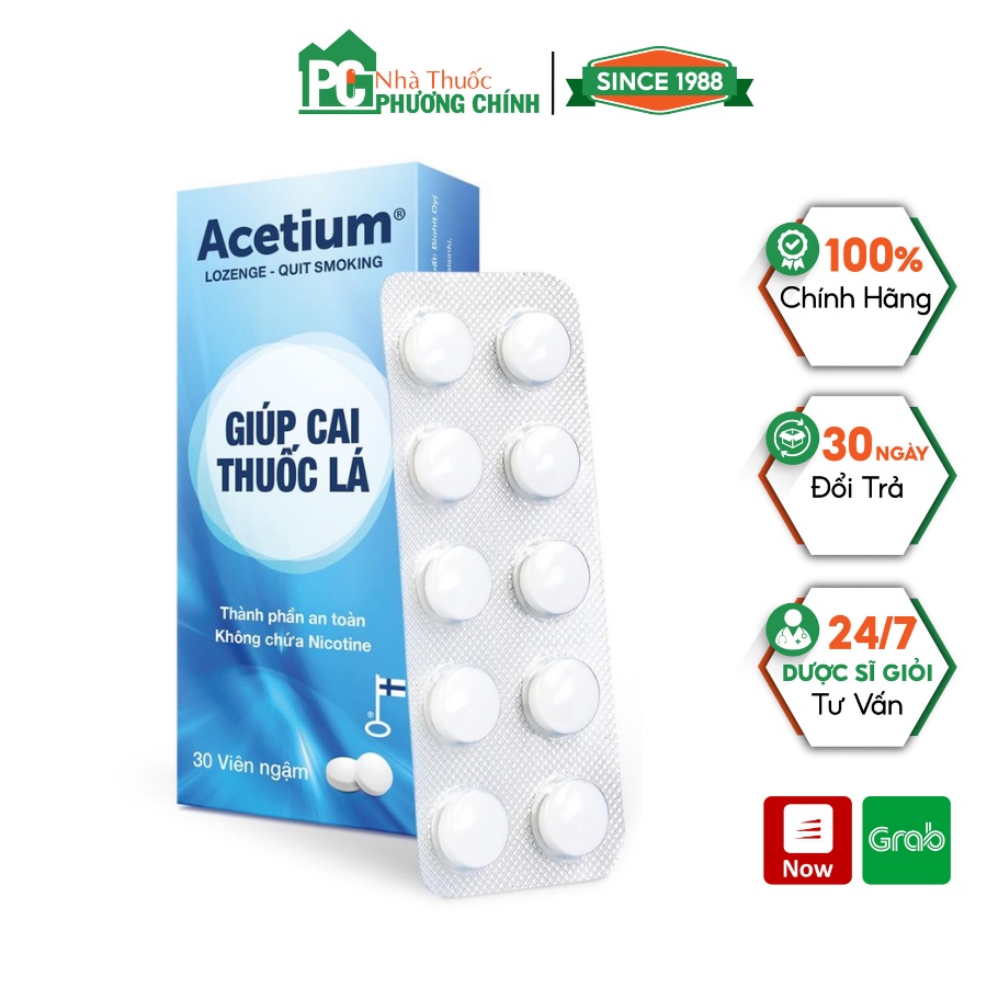 Viên Ngậm Cai Thuốc Lá Acetium Lozenge Chính Hãng (3 vỉ x 10 viên)