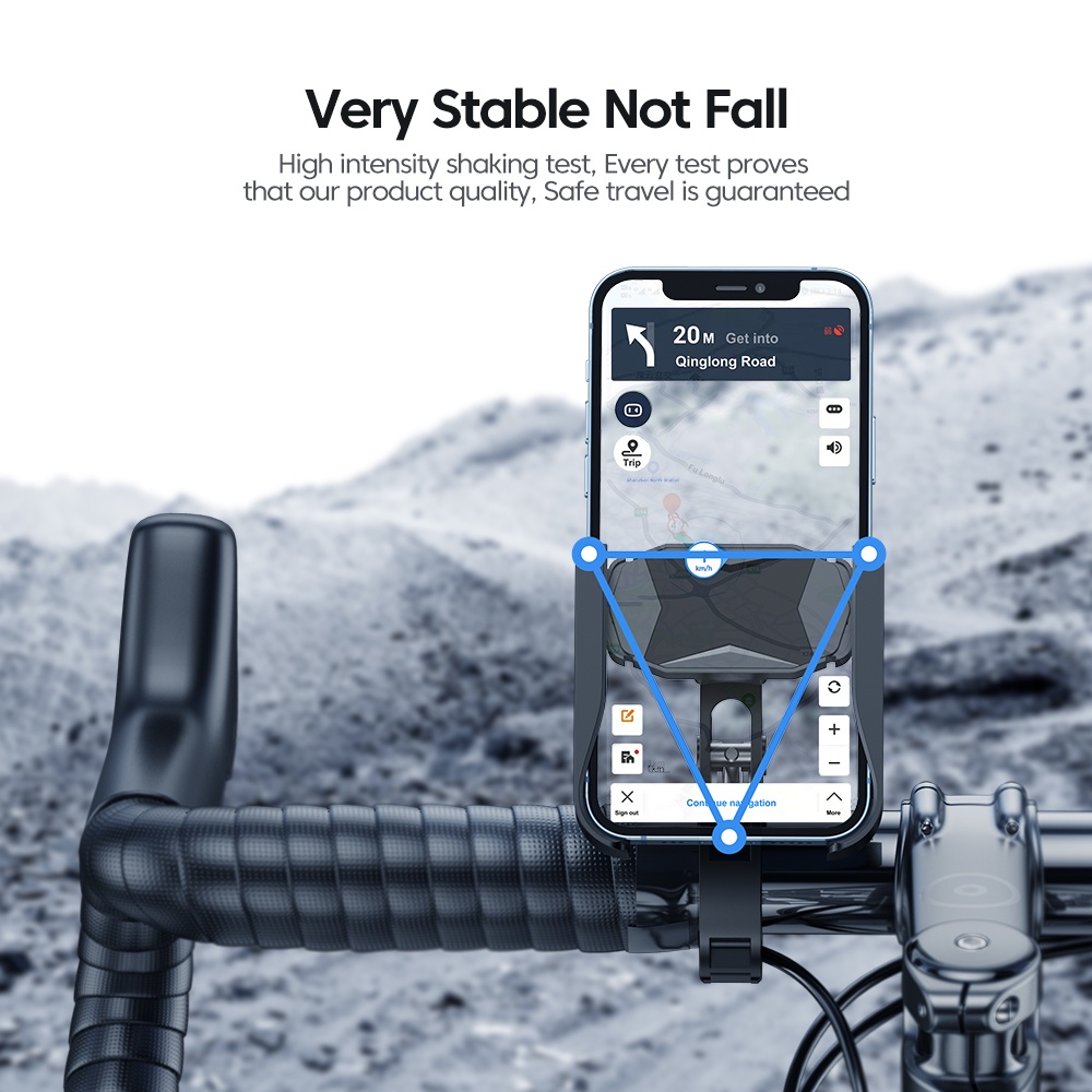 Giá đỡ điện thoại ESSAGER chất liệu ABS xoay 360 độ thuận tiện cho xe đạp/ xe máy có thể điều chỉnh