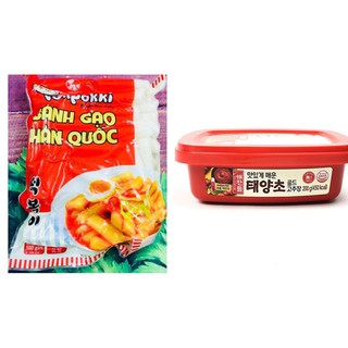500g Bánh gạo Tokbokki Green Foods kèm Hộp tương ớt 200g