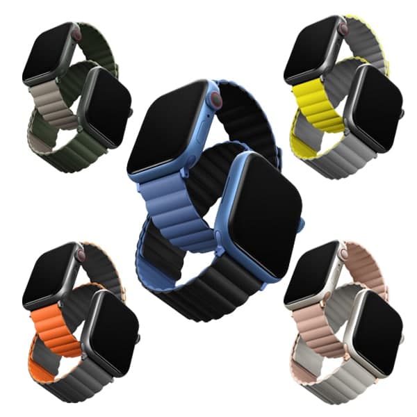 Dây đeo UNIQ Revix Reversible Magnetic Silicone Strap 2 Màu Dành Cho Apple Watch Size 42/44/45