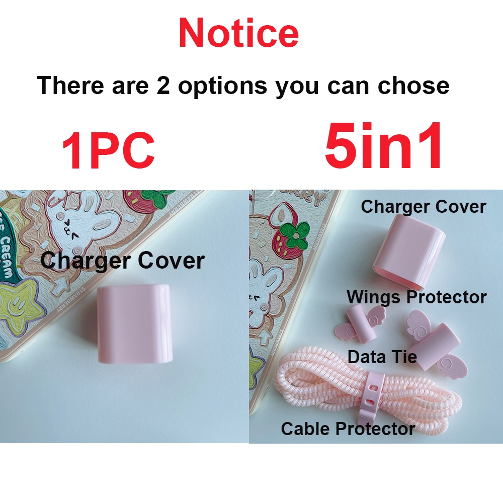 Bộ phụ kiện bảo vệ bộ sạc 5 trong 1 thích hợp cho iPhone 5w 18w 20w 12w 5/6/7/8/xr/xsmax/11/12/13 pro max (có bán lẻ)