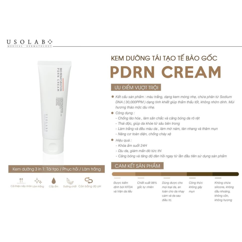 [Usolab] Kem tế bào gốc dưỡng trắng, phục hồi, chống lão hóa Usolab Bio Renaturation PDRN Cream
