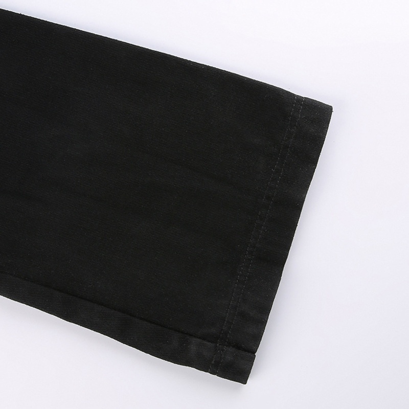 Chân váy mini xếp ly lưng cao phối quần dài ống đứng khoét lỗ rỗng bất đối xứng phong cách punk có thể tháo rời cho nữ