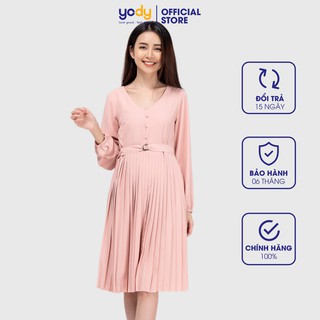Đầm Yody cổ tim dập ly VDN3424