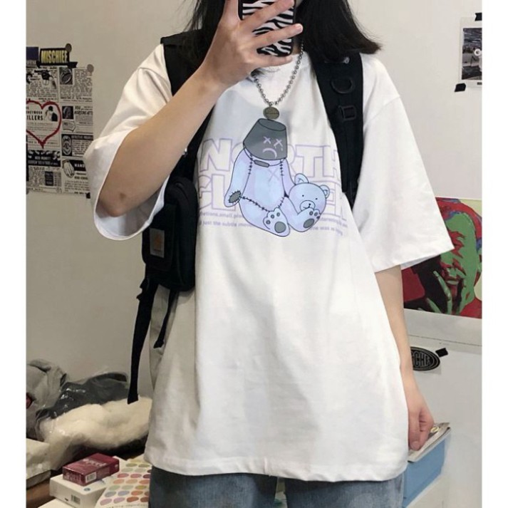 Áo thun tay lỡ Unisex, áo phông form rộng M458 KL SHOP HNSHOP