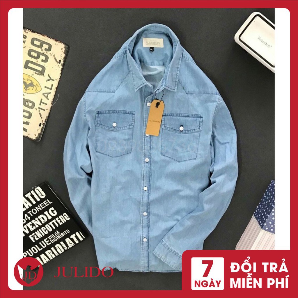 Áo sơ mi JEAN Demi BIG SIZE Áo sơ mi cổ bẻ chất dày dặn PHONG CÁCH NAM TÍNH_Size 45-82kg