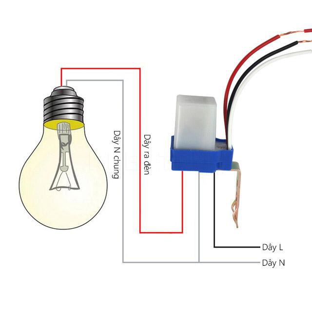 Công tắc cảm biến ánh sáng tự động bật tắt đèn ngoài trời AS10 AC220V 10A