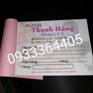 5 quyển phiếu ship kt 10x15cm in nhiều màu + phí thiết kế (50k)