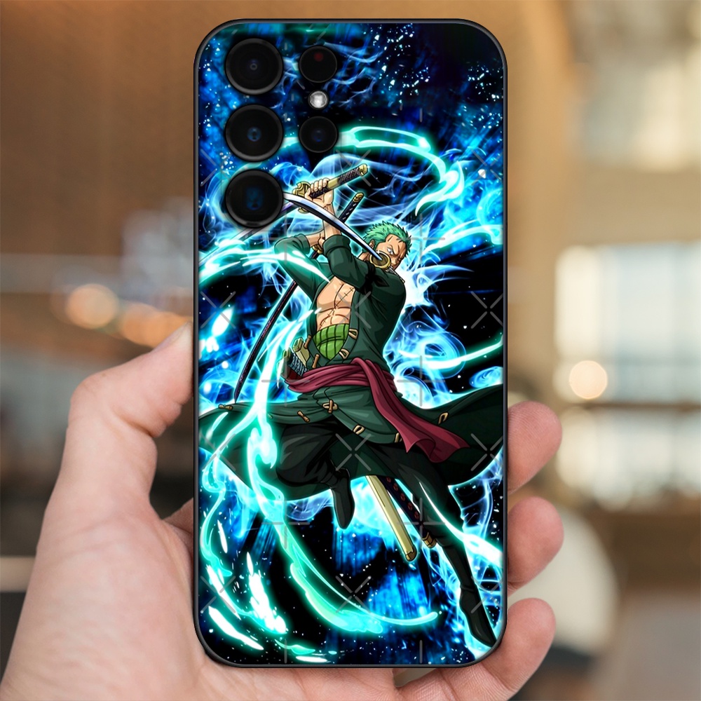 Ốp lưng Samsung S21 Ultra, S22 Ultra viền đen in hình Zoro One Piece