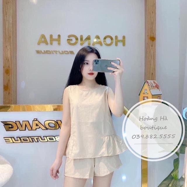 Bộ đũi áo sát nách cài khuy sau quần short đùi( khuy giả)