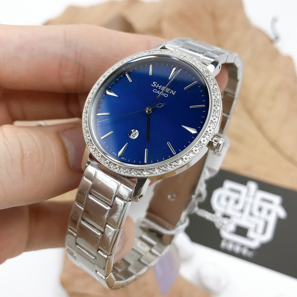 Đồng hồ nữ Casio SHEEN SHE-4535 / SHE-4535YD-2A kính Sapphire, đính đá Swarovski chính hãng