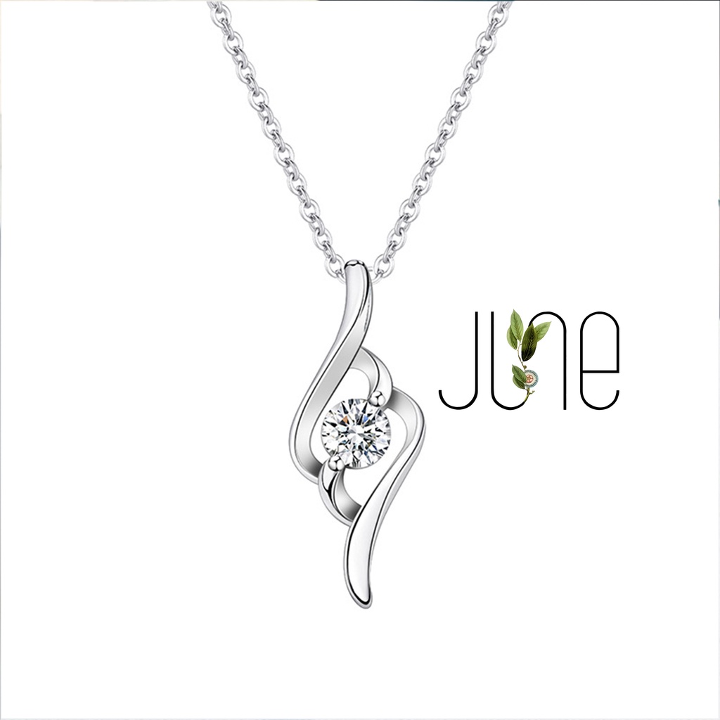 Dây chuyền nữ bạc s925 hình giọt nước đính đá bền màu thời trang Hàn Quốc June accessories