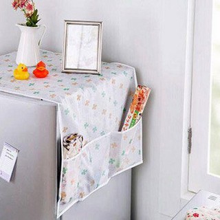 Tấm phủ, miếng vải che nóc tủ lạnh chống bụi, có túi đựng 2 bên tiện lợi tăng không gian lưu trữ