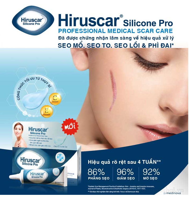 Gel ṫrị şẹo cao cấp Hiruscar Silicone Pro Thái Lan