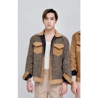 Áo jacket mix: tweed nâu nỉ by k honista