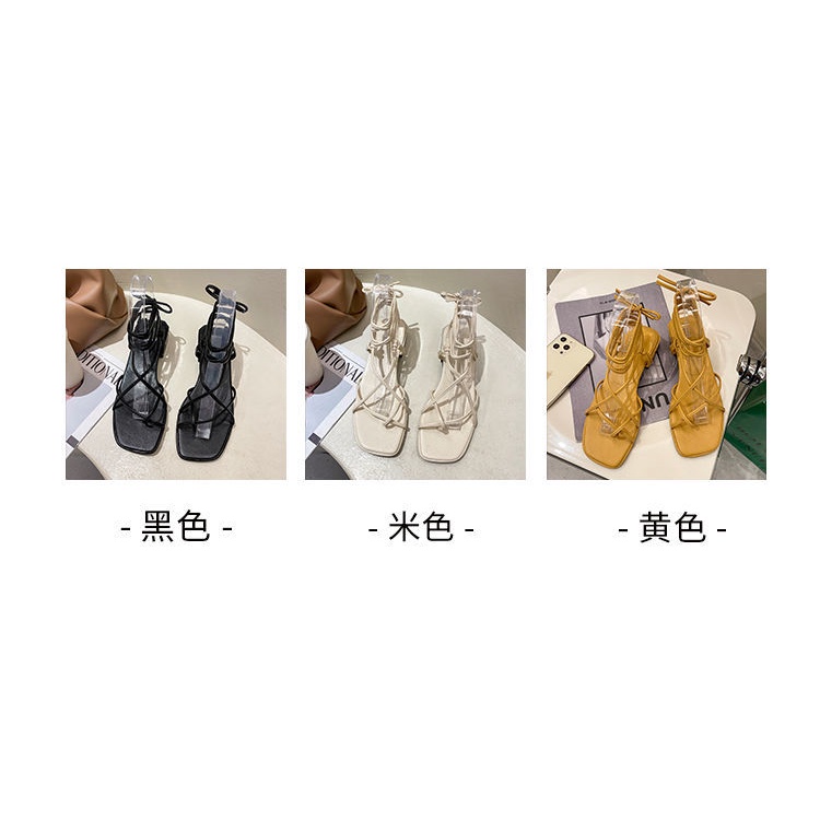 Giày Sandal Cao Gót Mềm Mại Cột Dây 2 Kiểu Cổ Tích Mùa Hè 202 Cho Nữ