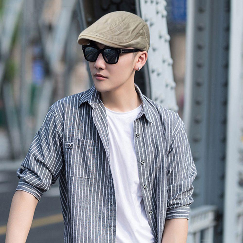 Mũ Nồi Beret Màu Sắc Ngà Phong Cách Retro Cho Nam