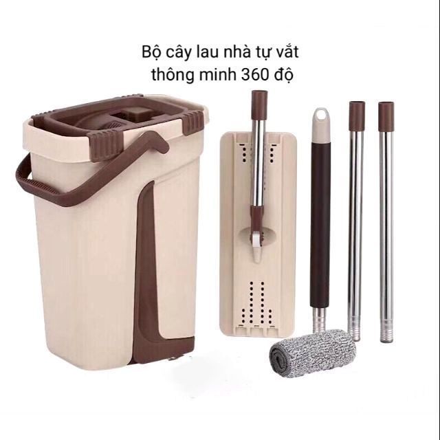 Bộ lau nhà 360 độ tự vắt thông minh mẩu vuông mới 2021  (giao màu sắc ngẫu nhiên )