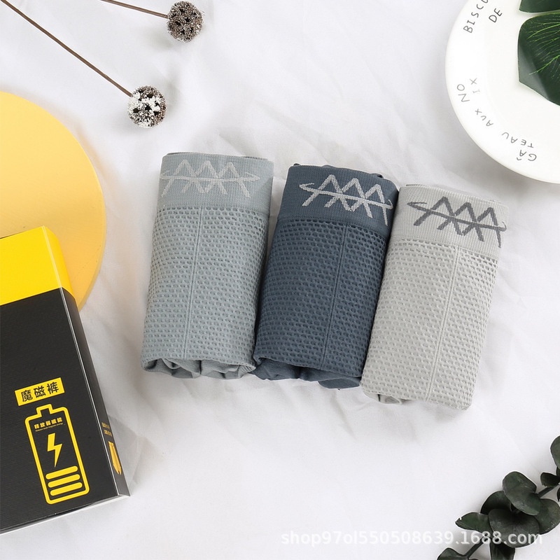 Bộ 3 Quần Lót Nam Boxer Không Đường May 5d