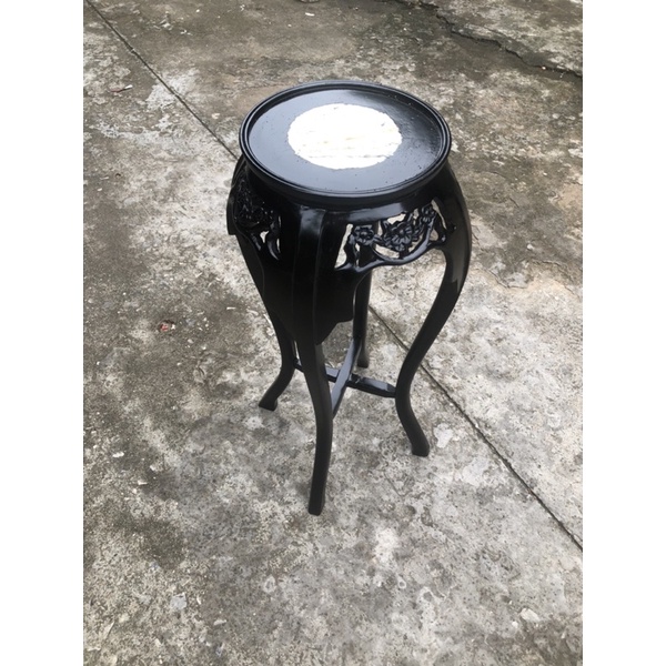 đôn kiều gỗ cẩm vàng kích cỡ cao 80 mặt tròn 30 cm mặt đá
