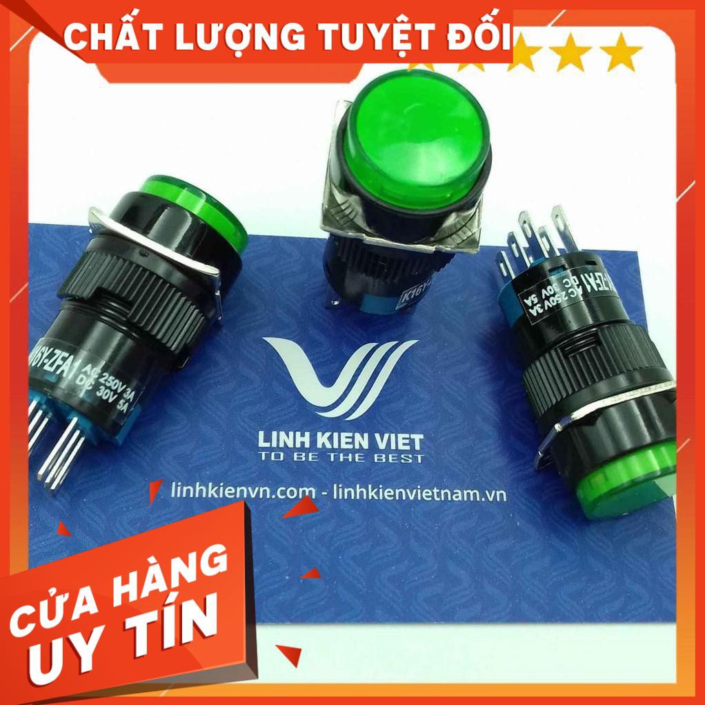 Nút nhấn nhả LA160 - 16A 6 chân 2 cặp tiếp điểm màu các loại (1 chiếc)